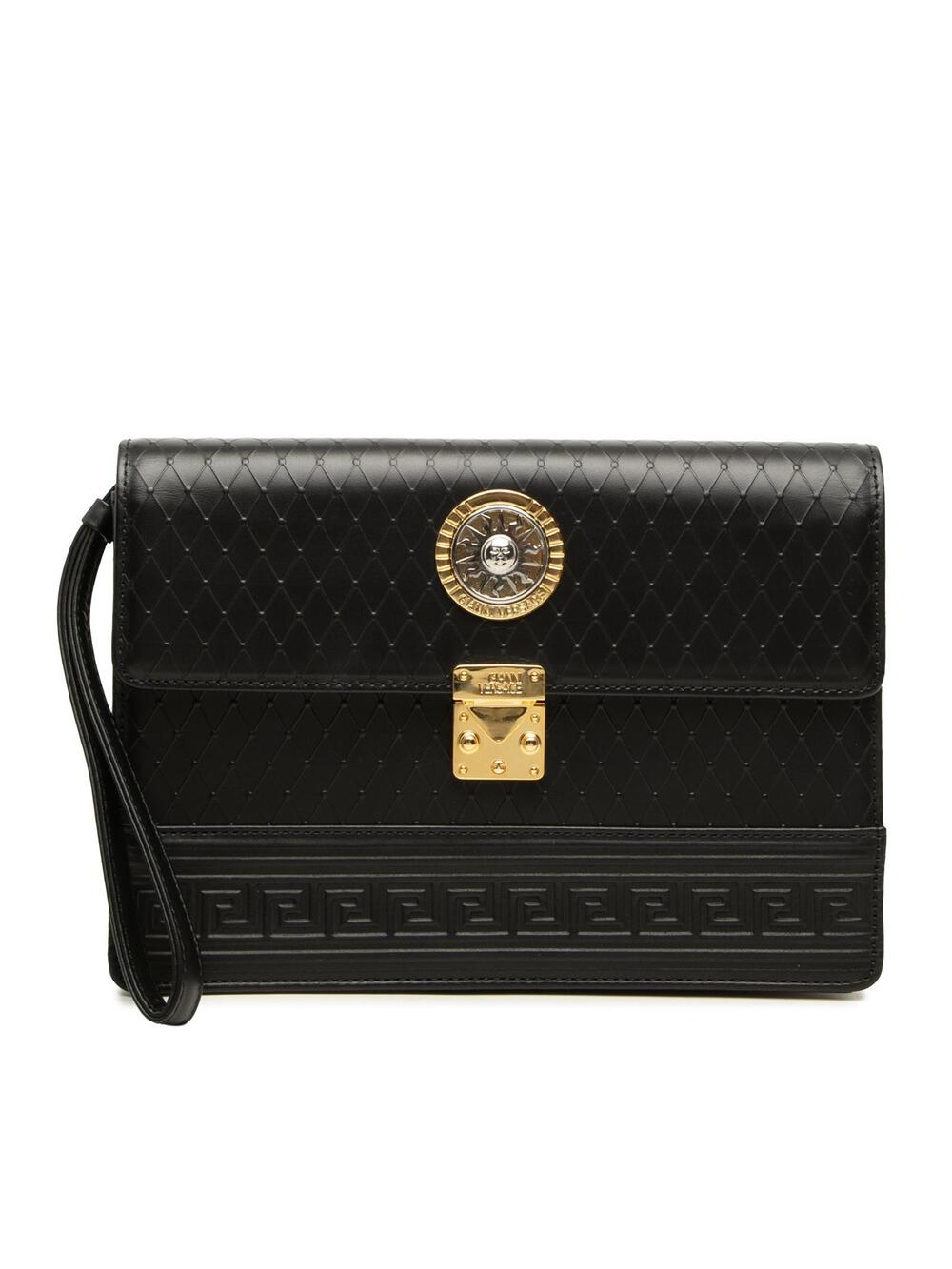 Versace Leather Medusa Sunburst Clutch #367624V36B